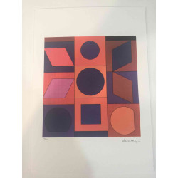 Victor Vasarely Lithografie off set 35x50 cm gecertificeerd