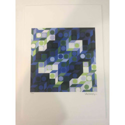 Victor Vasarely Lithografie off set 35x50 cm gecertificeerd