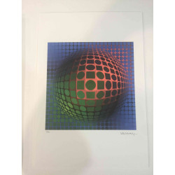 Victor Vasarely Lithografie off set 35x50 cm gecertificeerd