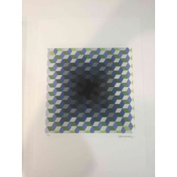 Victor Vasarely Lithografie off set 35x50 cm gecertificeerd
