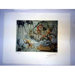 Salvador Dali Lithografie off set 50x65 cm gecertificeerd