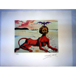 Salvador Dali Lithografie off set 50x65 cm gecertificeerd