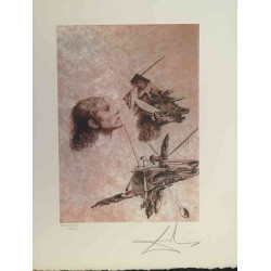 Salvador Dali Lithografie off set 50x65 cm gecertificeerd