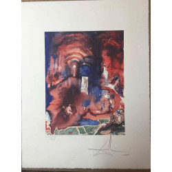Salvador Dali Off set lithograph cm 50x65 certified