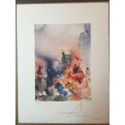 Salvador Dalí Litografía off set 50x65 cm certificado