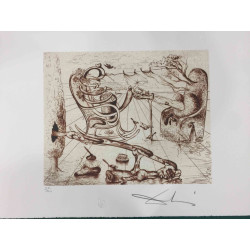 Salvador Dali 50x65 cm-ko litografia-sorta ziurtatua