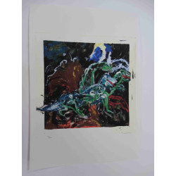 Mario Schifano Lithografie off set 50x70 cm gecertificeerd
