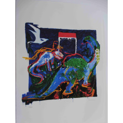 Mario Schifano Lithografie off set 50x70 cm gecertificeerd