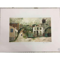 Maurice Utrillo Litografía off set 50x70 cm certificada