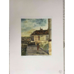 Maurice Utrillo Litografía off set 50x70 cm certificada