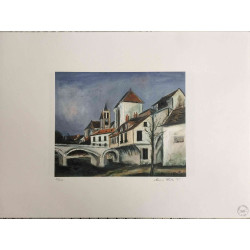 Maurice Utrillo Litografía off set 50x70 cm certificada