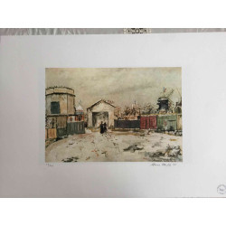Maurice Utrillo Litografía off set 50x70 cm certificada