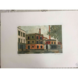 Maurice Utrillo Litografía off set 50x70 cm certificada