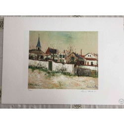 Maurice Utrillo Litografía off set 50x70 cm certificada