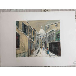 Maurice Utrillo Litografía off set 50x70 cm certificada