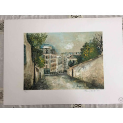 Maurice Utrillo Litografía off set 50x70 cm certificada