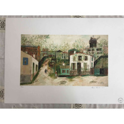 Maurice Utrillo Litografía off set 50x70 cm certificada