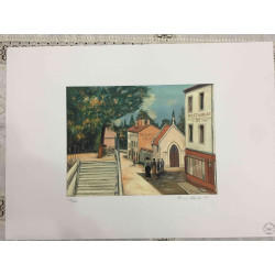 Maurice Utrillo Litografía off set 50x70 cm certificada
