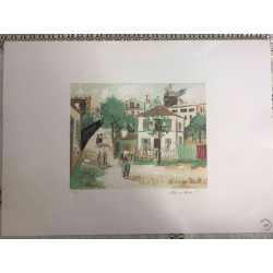 Maurice Utrillo Litografía off set 50x70 cm certificada