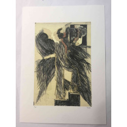 Mario Ceroli Lithographie hors set 50x65 cm certifiée