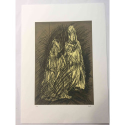 Mario Ceroli Lithographie hors set 50x65 cm certifiée