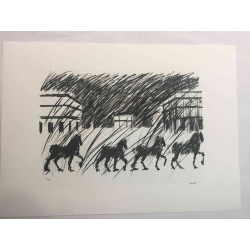 Mario Ceroli Lithographie hors set 50x65 cm certifiée