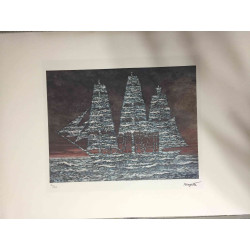 Rene Magritte Lithografie off set 50x70 cm gecertificeerd