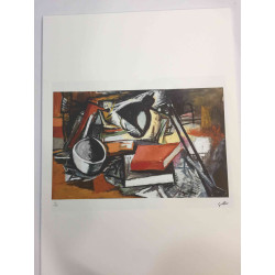Renato Guttuso Litografia offset 50x70 cm certificat