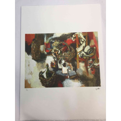 Renato Guttuso Litografia offset 50x70 cm certificat