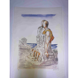 Giorgio De Chirico lithograph cm 50x70 signature pencil