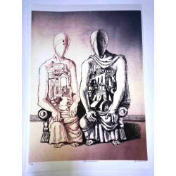 Giorgio De Chirico lithograph cm 50x70 signature pencil
