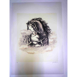 Giorgio De Chirico lithograph cm 50x70 signature pencil