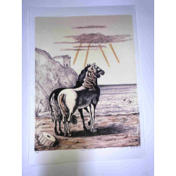 Giorgio De Chirico litho 50x70 cm potloodhandtekening