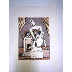 Giorgio De Chirico litho 50x70 cm potloodhandtekening