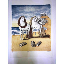 Giorgio De Chirico lithograph cm 50x70 signature pencil