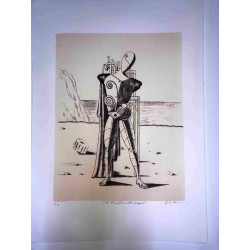Giorgio De Chirico litho 50x70 cm potloodhandtekening