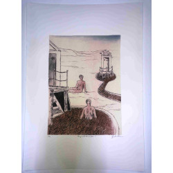 Giorgio De Chirico lithograph cm 50x70 signature pencil