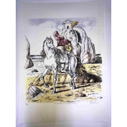 Giorgio De Chirico litho 50x70 cm potloodhandtekening