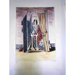 Giorgio De Chirico litho 50x70 cm potloodhandtekening