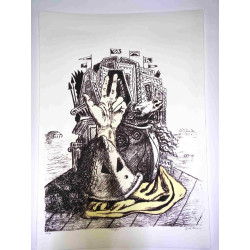 Giorgio De Chirico litho 50x70 cm potloodhandtekening