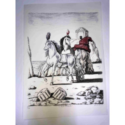 Giorgio De Chirico litho 50x70 cm potloodhandtekening
