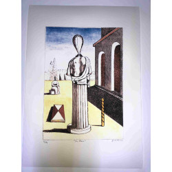 Giorgio De Chirico litho 50x70 cm potloodhandtekening