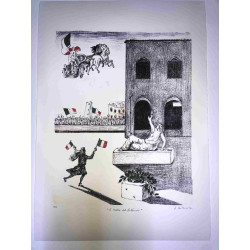 Giorgio De Chirico lithograph cm 50x70 signature pencil