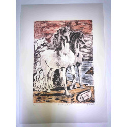 Giorgio De Chirico litho 50x70 cm potloodhandtekening
