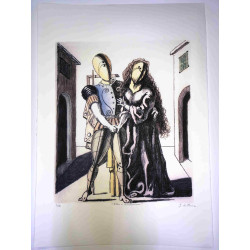 Giorgio De Chirico litho 50x70 cm potloodhandtekening