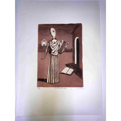 Giorgio De Chirico litho 50x70 cm potloodhandtekening