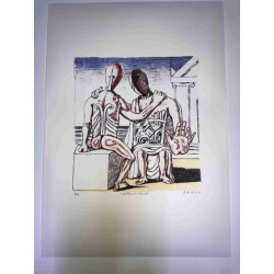 Giorgio De Chirico lithograph cm 50x70 signature pencil