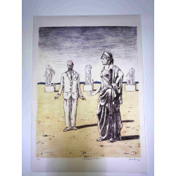 Giorgio De Chirico litho 50x70 cm potloodhandtekening