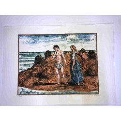 Giorgio De Chirico litho 50x70 cm potloodhandtekening