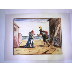 Giorgio De Chirico litho 50x70 cm potloodhandtekening